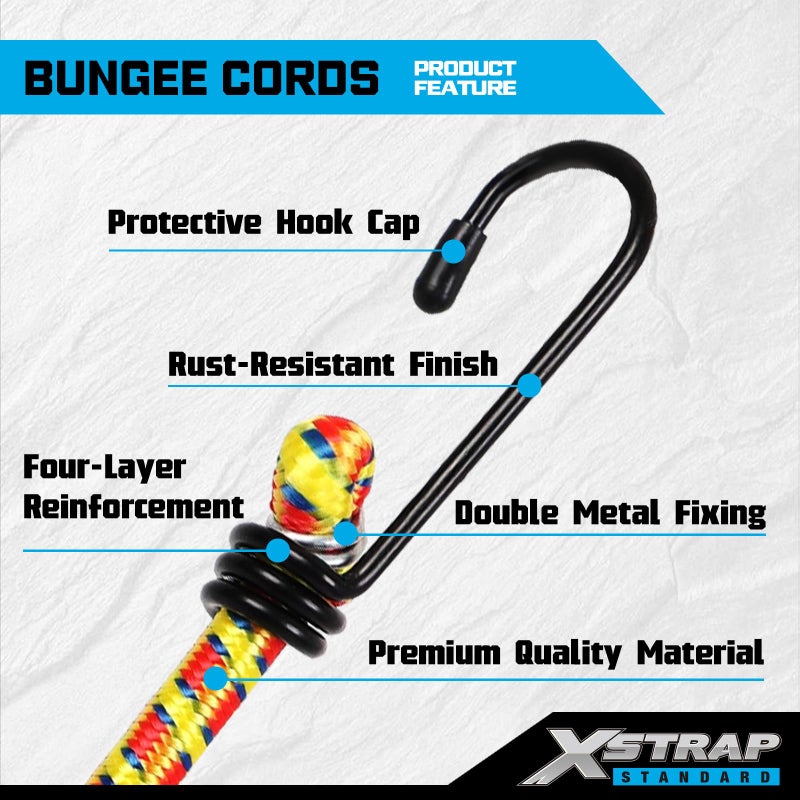 XSTRAP STANDARD 14 Pieces Standard Bungee Kit - Includes 18â€, 24â€, 30â€, 40â€ Bungee Cords with Hooks - Image 4